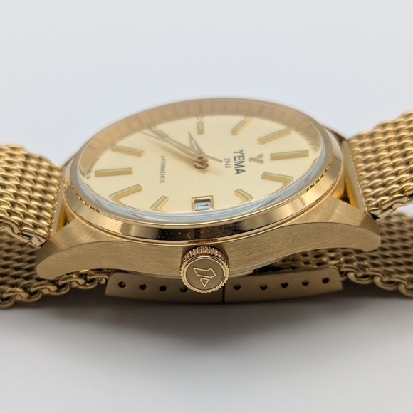YEMA CLASSIC GOLD PVD AUTOMATIC WATCH - Picture 7 of 7